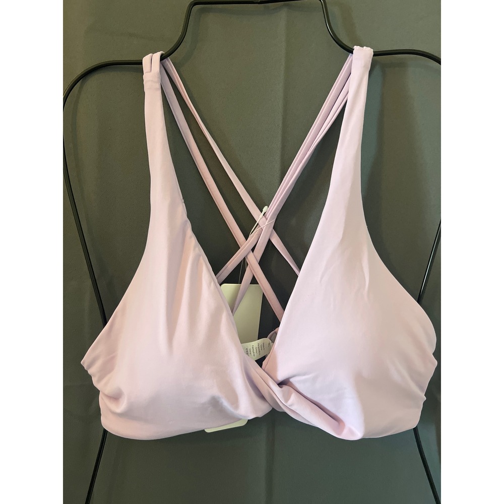 CRZ YOGA Elfin Purple Twist Front Strappy Bikini Top